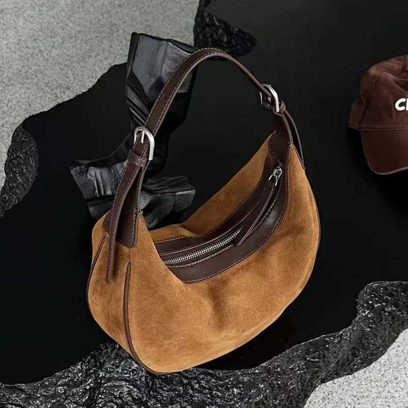 2025 AW Vintage Matte Nubuck Underarm Crossbody Bag Womens Luxurious Shoulder Purse for Autumn Winter J251025