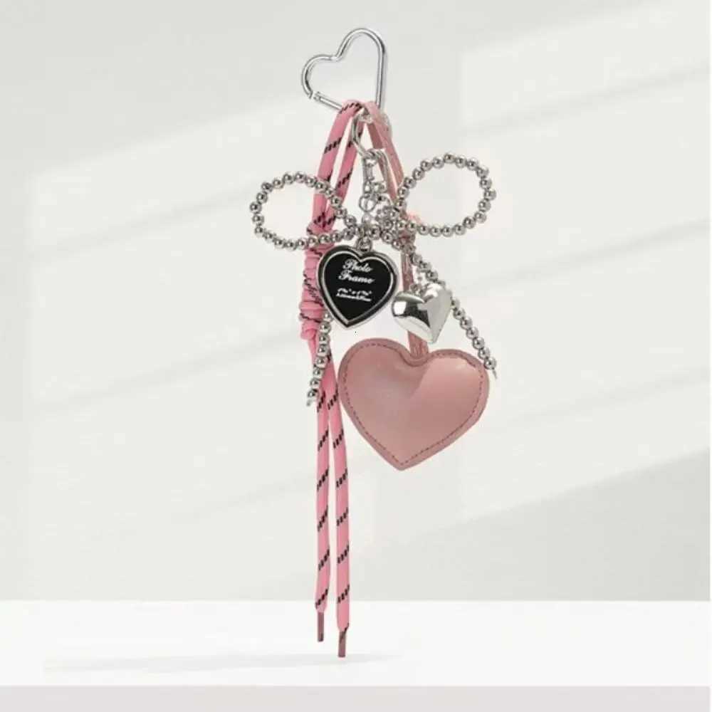 Luxury Charm Tassel Love Heart Pendant Handmade Creative Bowknot Keychain Cute Glossy Pendant Keychain Bag Accessories D250923