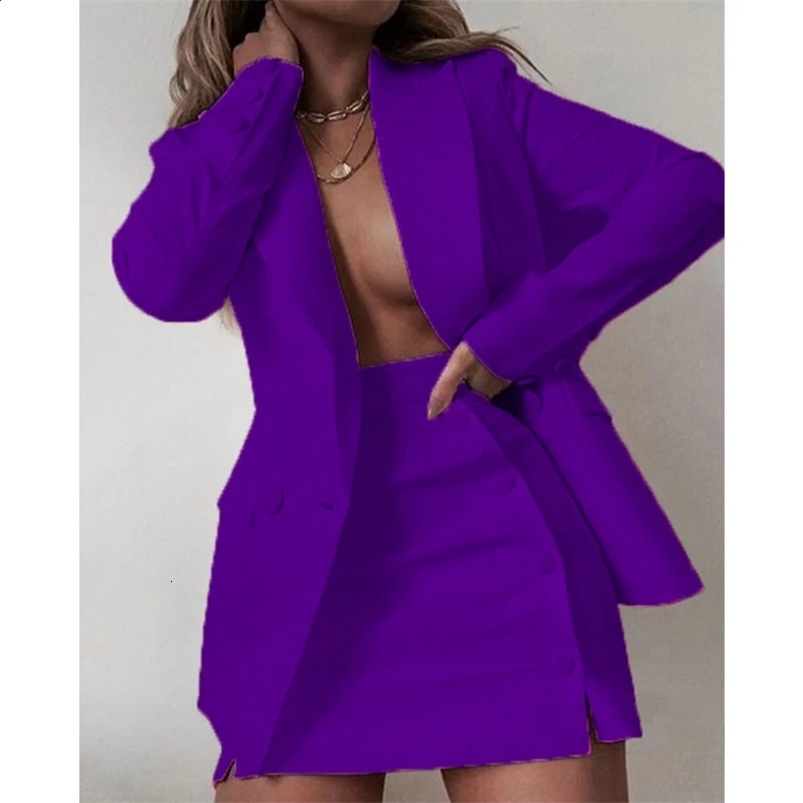 Women 2 Piece Set Fashion Streetwear Long Sleeve Blazer Jacket Sets Coat Shorts Slim Suit Elegant Office Lady Sets 240826