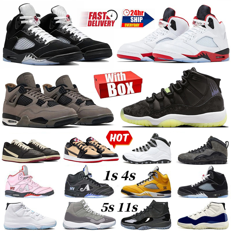With Box 1s 4s 5s 11s Basketball Shoes Pizza Fragment Inner Beast Cave Stone Tokyo 35th Anniversary 10s Steel Black Metallic Reimagined Men Women trainers Sneakers