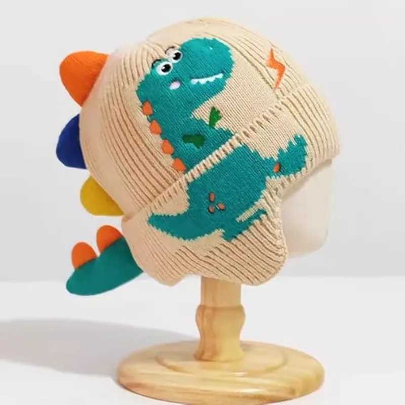 Boys and Girls Dinosaur Autumn and Winter Knitted Hat Baby Toddler Thick Scarf Earmuffs Christmas Halloween Birthday Gift Z251029
