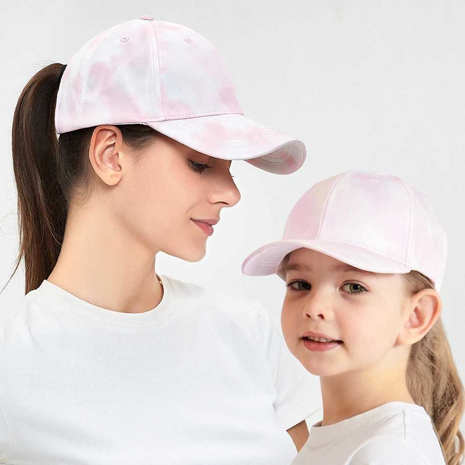 New Kids Parentchild Style Womens Ponytail Hat Allseason Childrens Hat Girl Sports Duckbill Cap Autumn Outdoor Baseball Cap Z251029