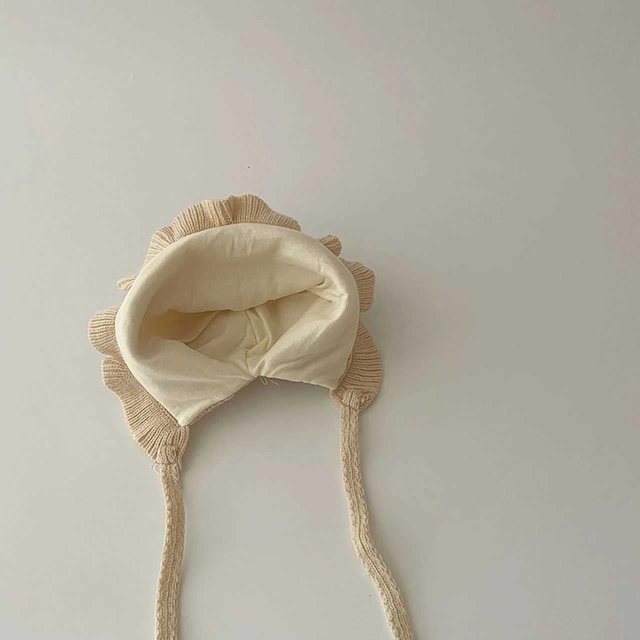 Cute Bow Knitted Ear Protection Hat Princess Baby Headgear Bonnet Winter Warm Toddler Pullover Cap 536Month Girls Kids Beanies Z251029