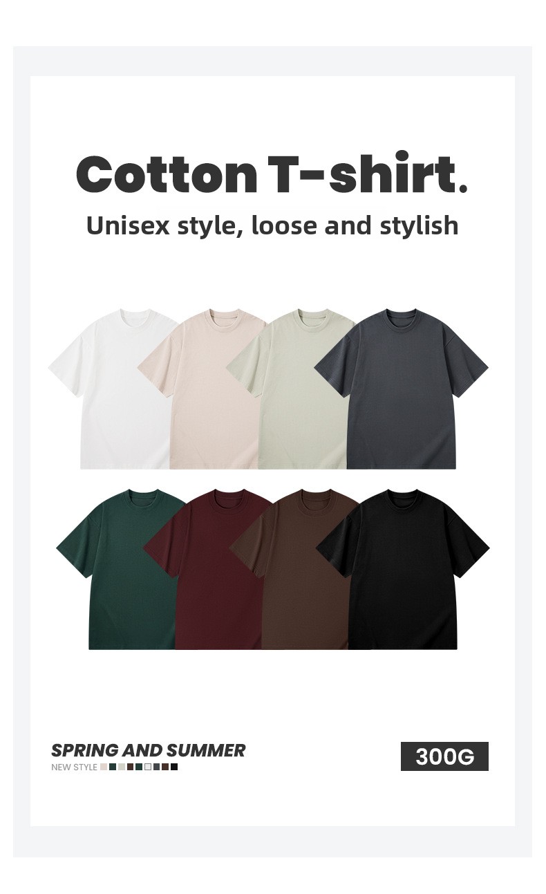 New Summer Unisex Streetwear Black & White Combed Cotton Crew Neck Short Sleeve Tee - Solid Color American West Coast Style T-Shirt-20D