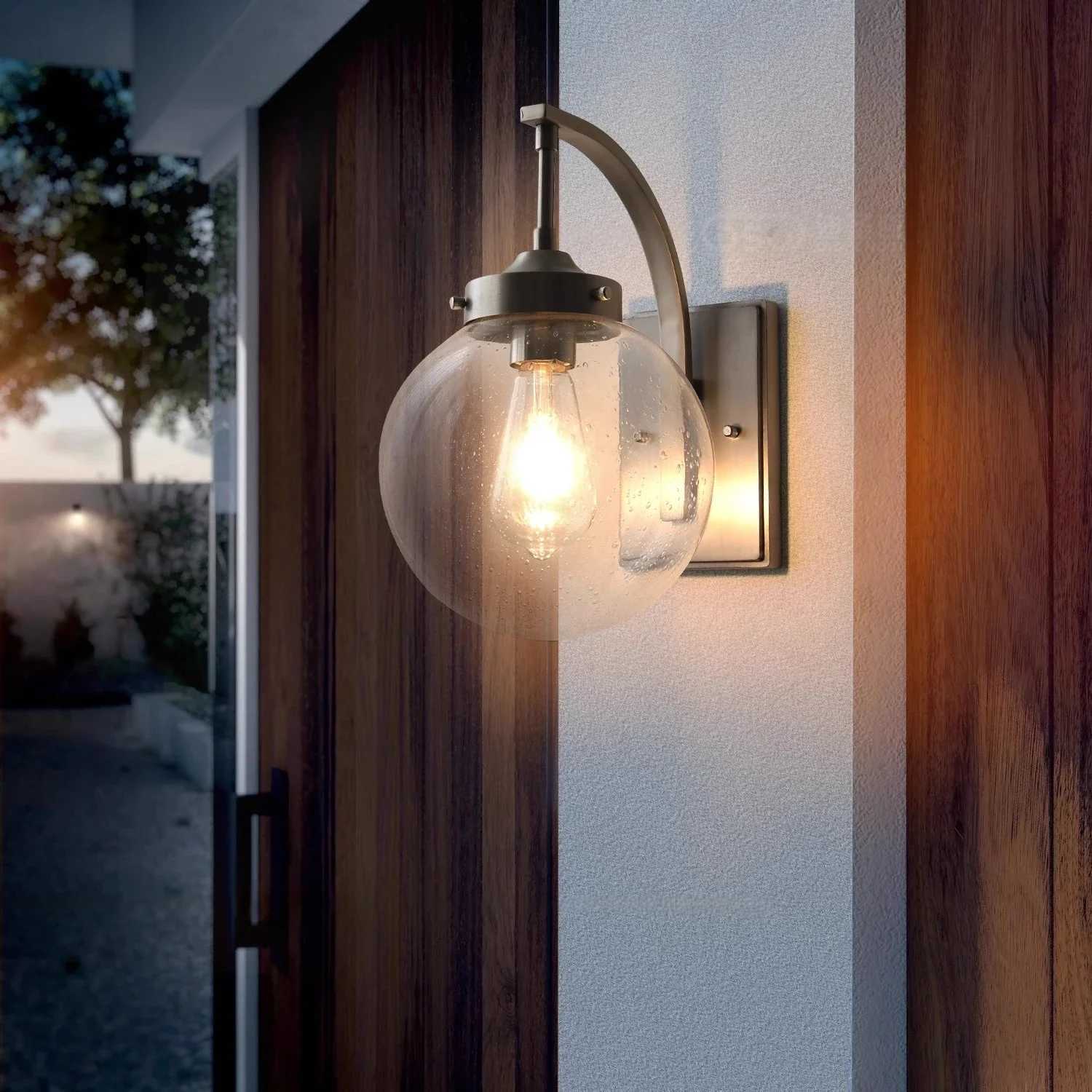Modern Outdoor Wall Light Glass Lampshade Waterproof Wall Lamp for Villa Doorway Courtyard Balcony Porch Garden Decor LED Sconce C250923