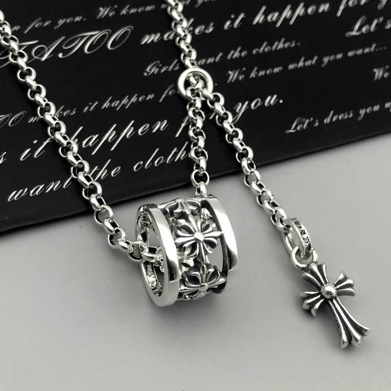 Cross-shaped small waistband trendy brand hip-hop men's and women's style collar chain personalized pendant Tiffany necklace jewelry accessory S25923