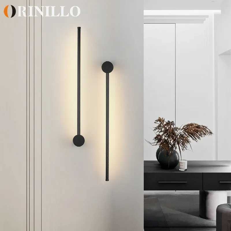Modern minimalist led rotating wall lamp indoor long wall lamp living room bedroom background wall lamp C251124
