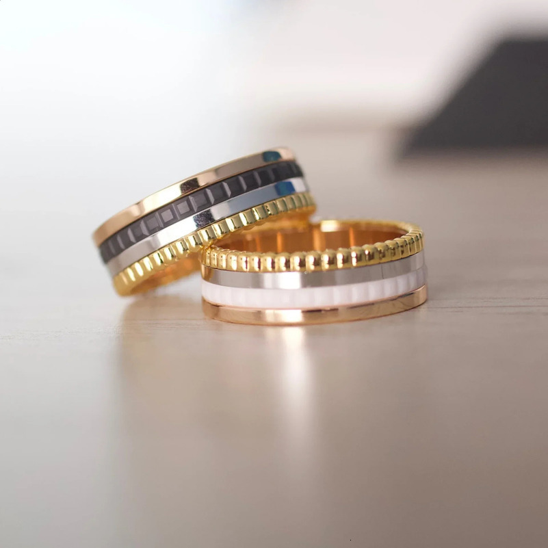 retro ring anniversary gift European jewelry ring couple ceramic geometric n engagement ring 240905