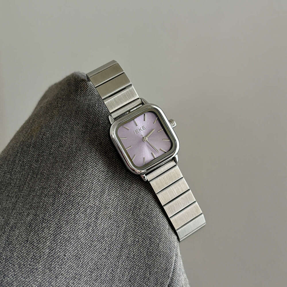 Designer Korean Style Niche Square Design Striped Light Luxury Watch Classic Minimalist Women's Wristwatch