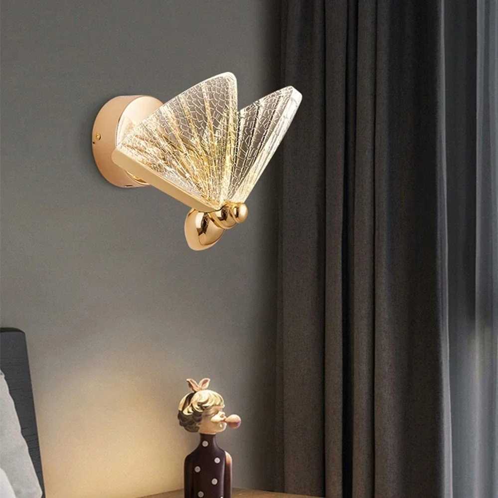 Modern Crystal Wall Lamp For Bedroom Living Room Butterfly Design Lighting Luxury Home Decor Wall Sconce Luxury Cristal Lustre C251124