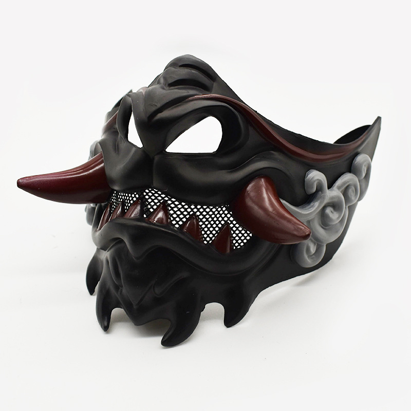 Red Banano Wolf Tooth Demon Black Knight Mask, Clothing and Accessories Masks