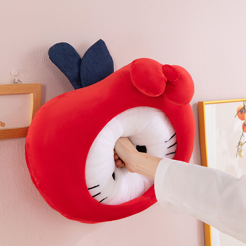 Miniso Hello Kitty Classic Sitting Cute Apple Pillow Plush Doll Gift W260306