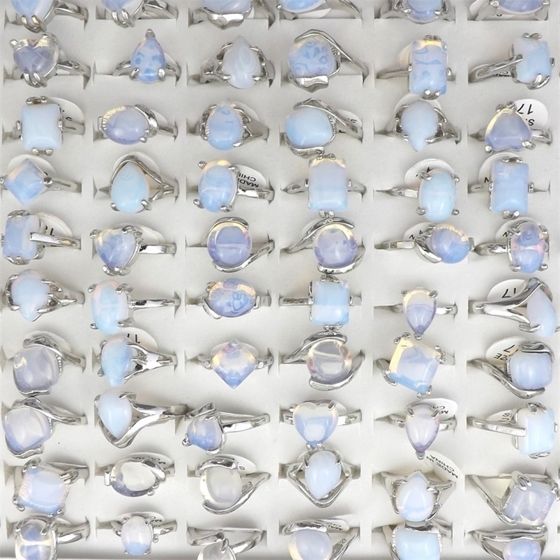 Wedding Rings Natural Opal Stone Rings Fashion Jewelry Women's Ring Bague 50pcs 230713