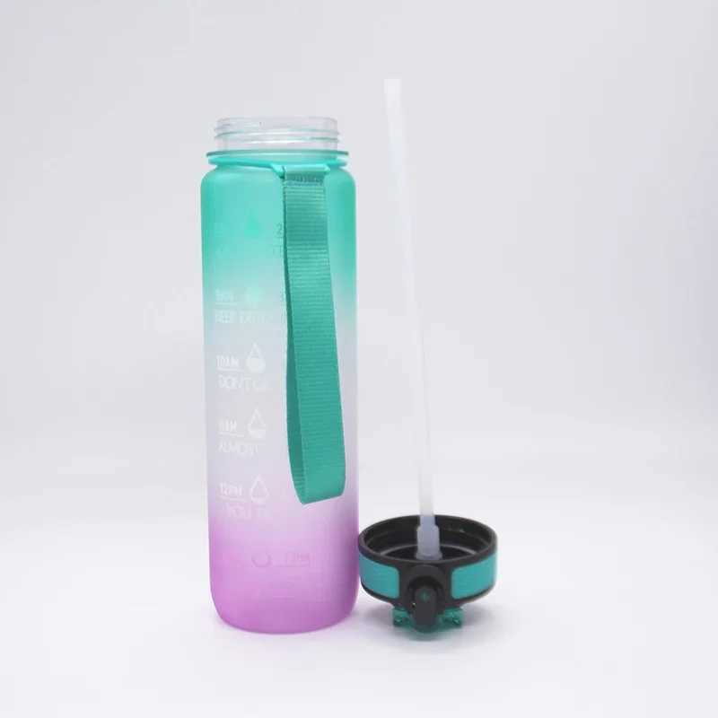 1 Liter Sport Water Bottle Water Bottle Motivational Leakproof Bottles Drinking Outdoor Travel Gym Fitness Jugs For Kitchen Cups J250923