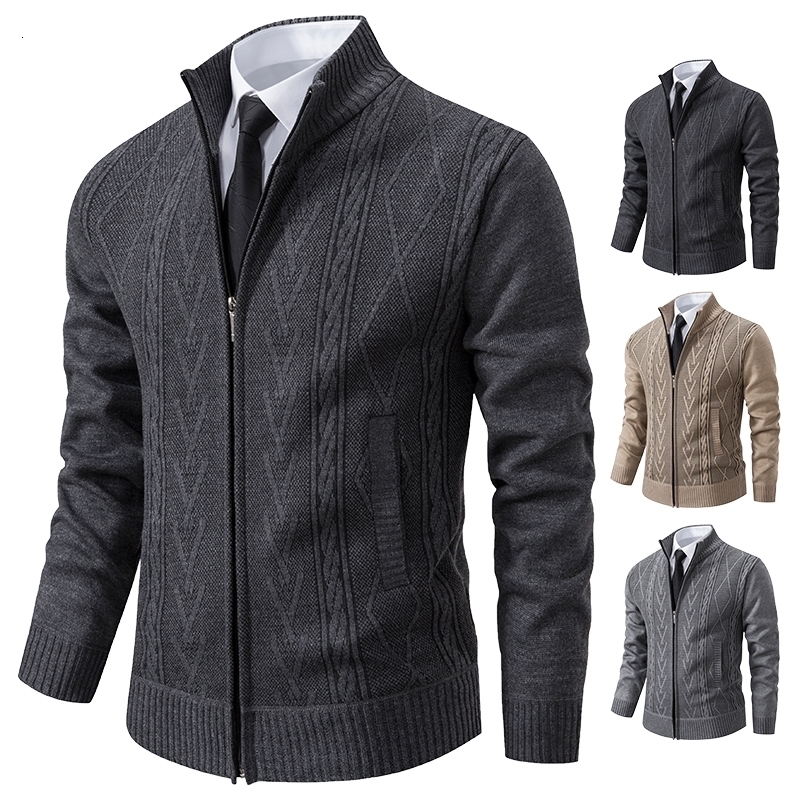 autumn and winter cashmere padded warm casual mens knitted sweater coat 250923