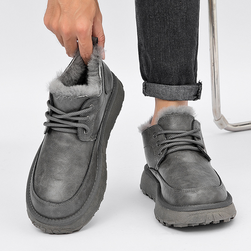 CE designer shoes Free shipping oxhide affordable luxury Winter anti slip snow boots with thick plush cotton shoes