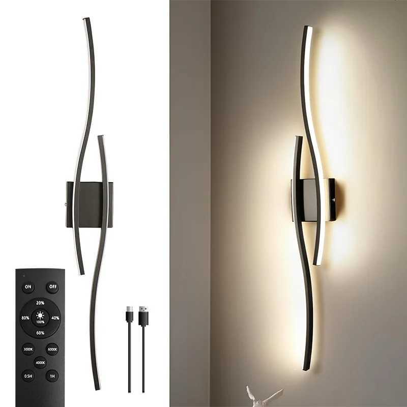 Luxury Minimalist Wall Light 5000mAh Battery Operated for Living Room Bedroom Rechargeable Sconces Wireless Bedside Wall Lamp C251124