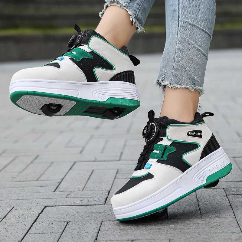Children Junior Roller Skate Shoes Kids Sneakers with Two Boys Girls Wheels Shoes Running Adult Casual Boys Shoes size 3142 J250923