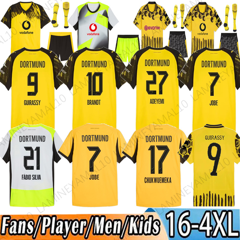 dortmunds trikot soccer jerseys 25 BVBs Special HALLER 25 26 4th SABITZER football shirt ADEYEMI BRANDT All Black MOUKOKO MALEN JOBE men kids Kits Borussias trikots