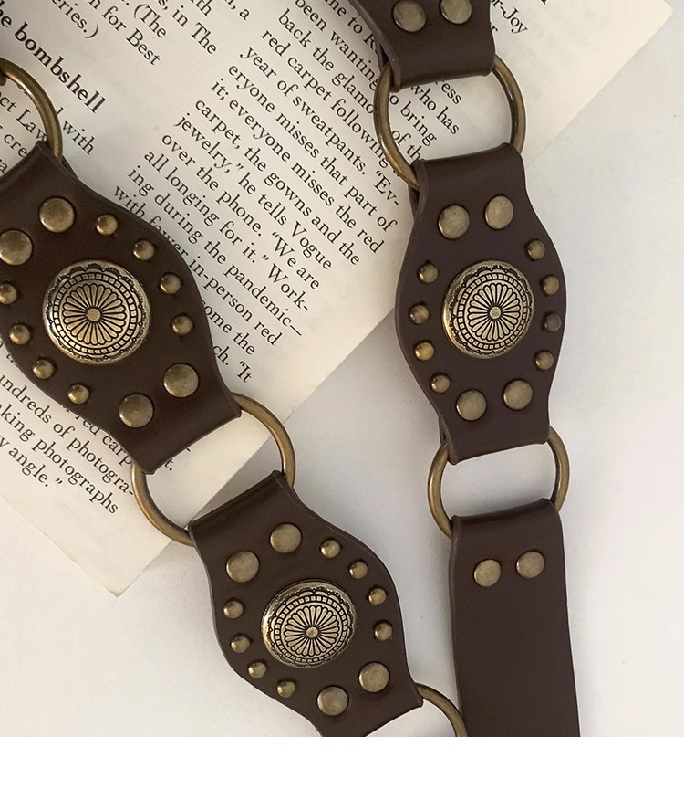 Designer Belt Cowhide Belts Woman Men Leather Belts Retro Belt Rivet Punk Style Women Belt Fashion Pin Buckle Belt With Strap Width 5.2CM