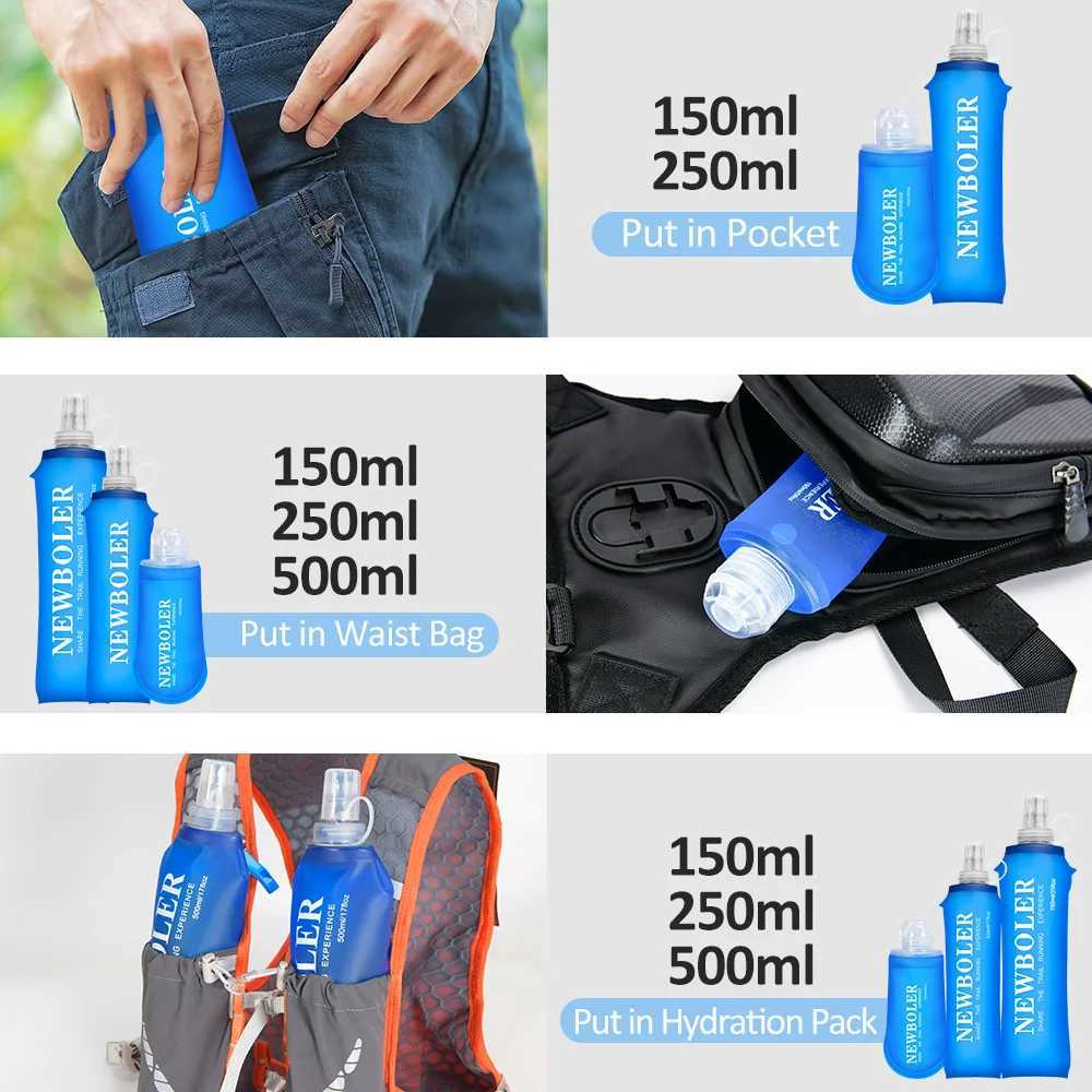 150ml250ml500ml Outdoor Collapsible Silicone Bite Size Water Bottle Running Camping Hiking Travel Convenient Water Bottle J250923