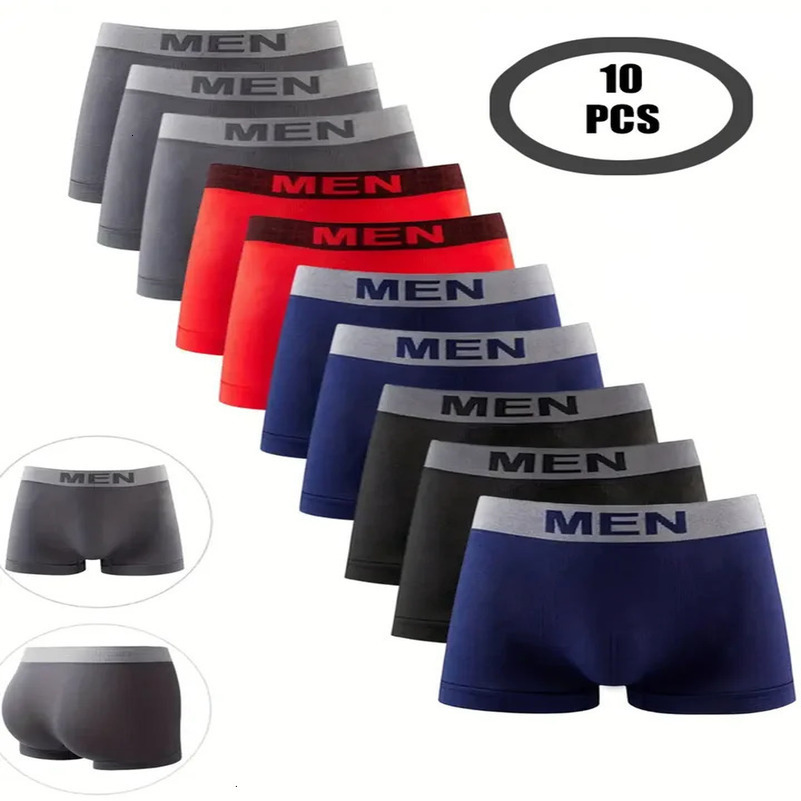 10pcs/set Style Men Underwear Teenagers Adults short Simple Fashion Men Underpant Comfortable High Elastic Men Panties 250605