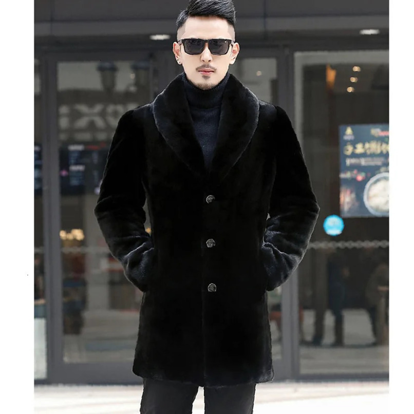 S-6XL size fashionable mens winter jacket black gray warm mint velvet mens jacket loose outdoor sports casual fur park 241112