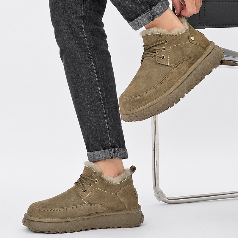 CE designer shoes Free shipping oxhide affordable luxury Winter anti slip snow boots with thick plush cotton shoes