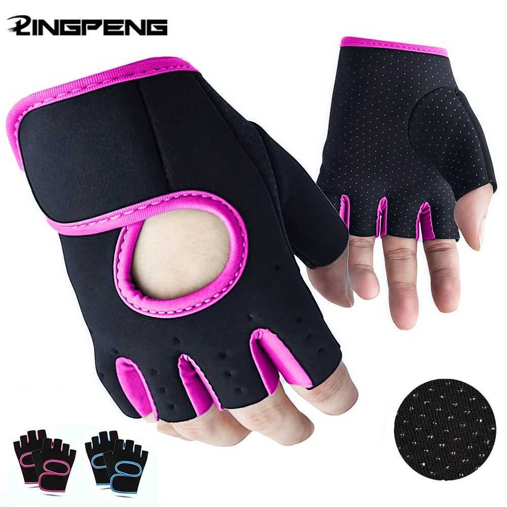 1 Pair Unisex Adjustable Sports Gloves with Antislip Silicone Dots for Weightlifting Cycling Squat J250922