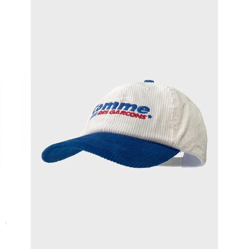 Autumn Winter Corduroy Baseball Caps Men Women Color Matching Letters Embroidered American Peaked Caps Fashion 240220