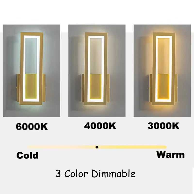 2PCS Modern Creative Wall Light LED Simple 3 Color Dimmable Indoor Wall Lamp Bedroom Bedside Staircase Home Decoration Lighting C251124