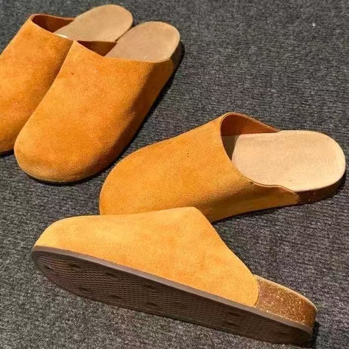 Adimule Slides Clogs Sandals Clog Slippers Cork Flat High Quality Fashion Summer Genuine Leather Slide Favourite Beach Casual Shoes Women Men 35-47