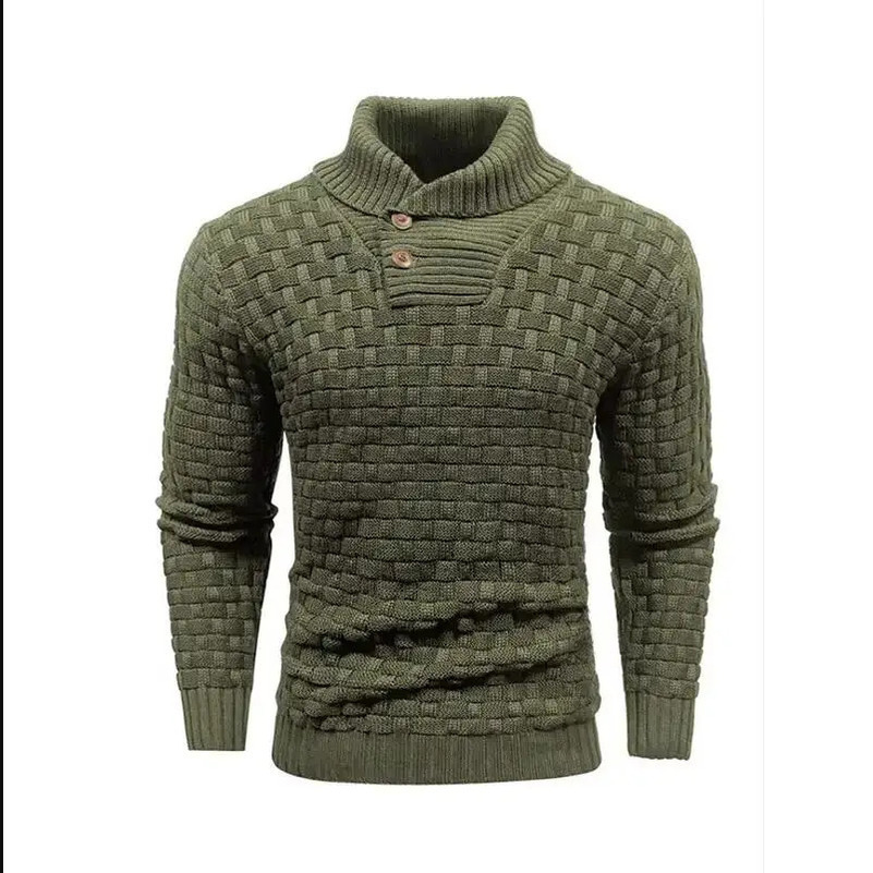 Mens autumn and winter O-neck sweater mens fashion casual ultra-thin solid plain weave long sleeved knitted Pullover Street outdoor warm knit 241113