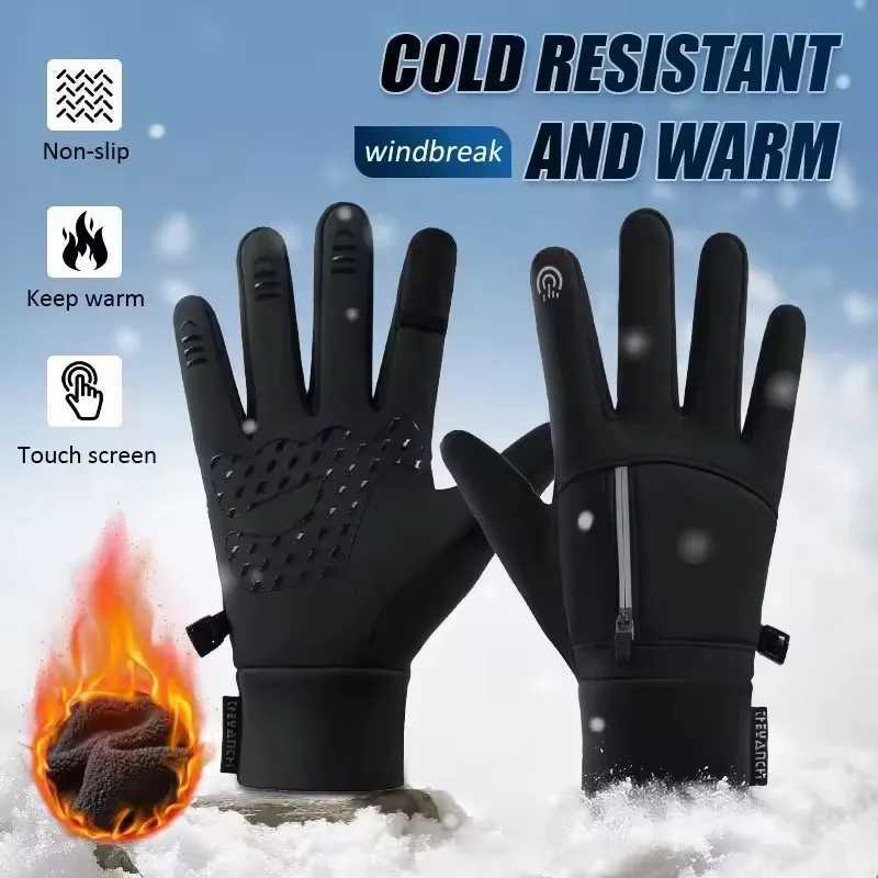 Autumn Winter Warm Ski Gloves Outdoor Windproof Waterproof Coldproof Gloves Mens Driving Cycling Fishing Ski Gloves J250922