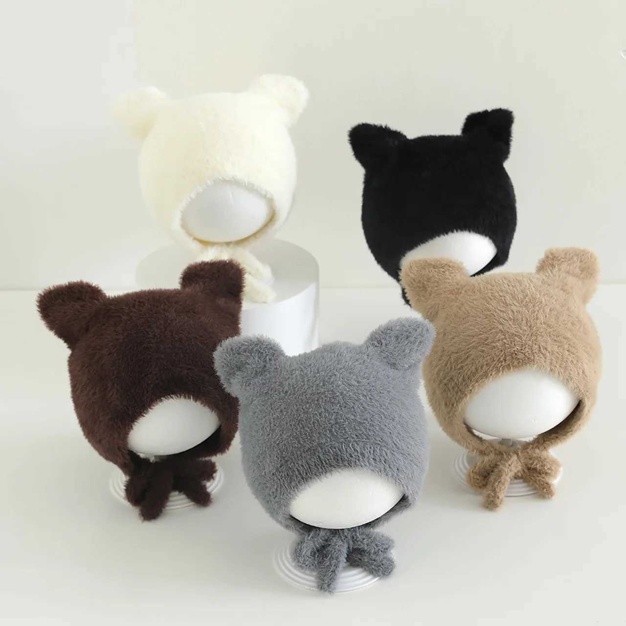 Kids Ear Protection Cap Children Warm Headgear Winter Cute Cartoon Toddler Tie Beanies Baby Plush Ear Protection Hat Z251029