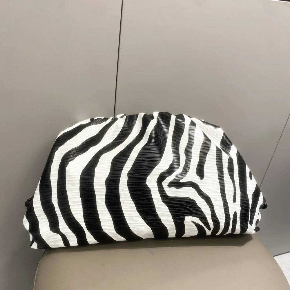 New Design Pleated Cloud Clutch Zebra Print Shoulder Sling Crossbody Mini Bag for Evening Parties & Daily Use high-quality