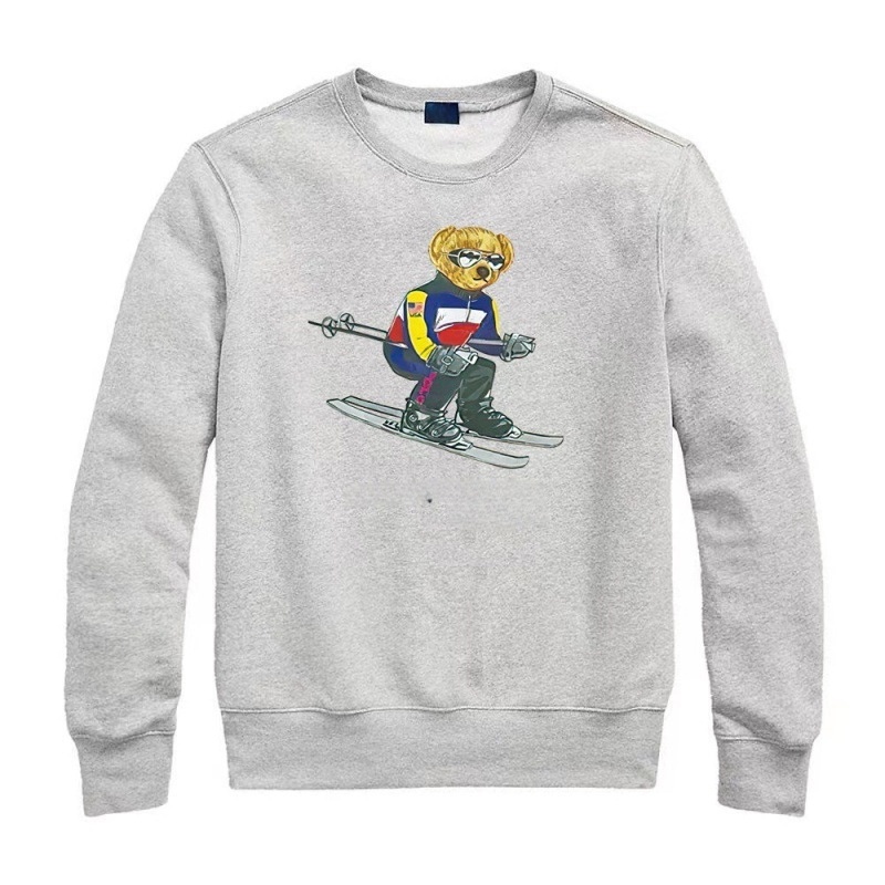 Designer Y2K Bear Printed Couple Hoodie Casual Long Slve Round Neck Trend Pullover Pure Cotton Hip Hop Embroidery Cartoon Knitted Tops Autumn Winter L