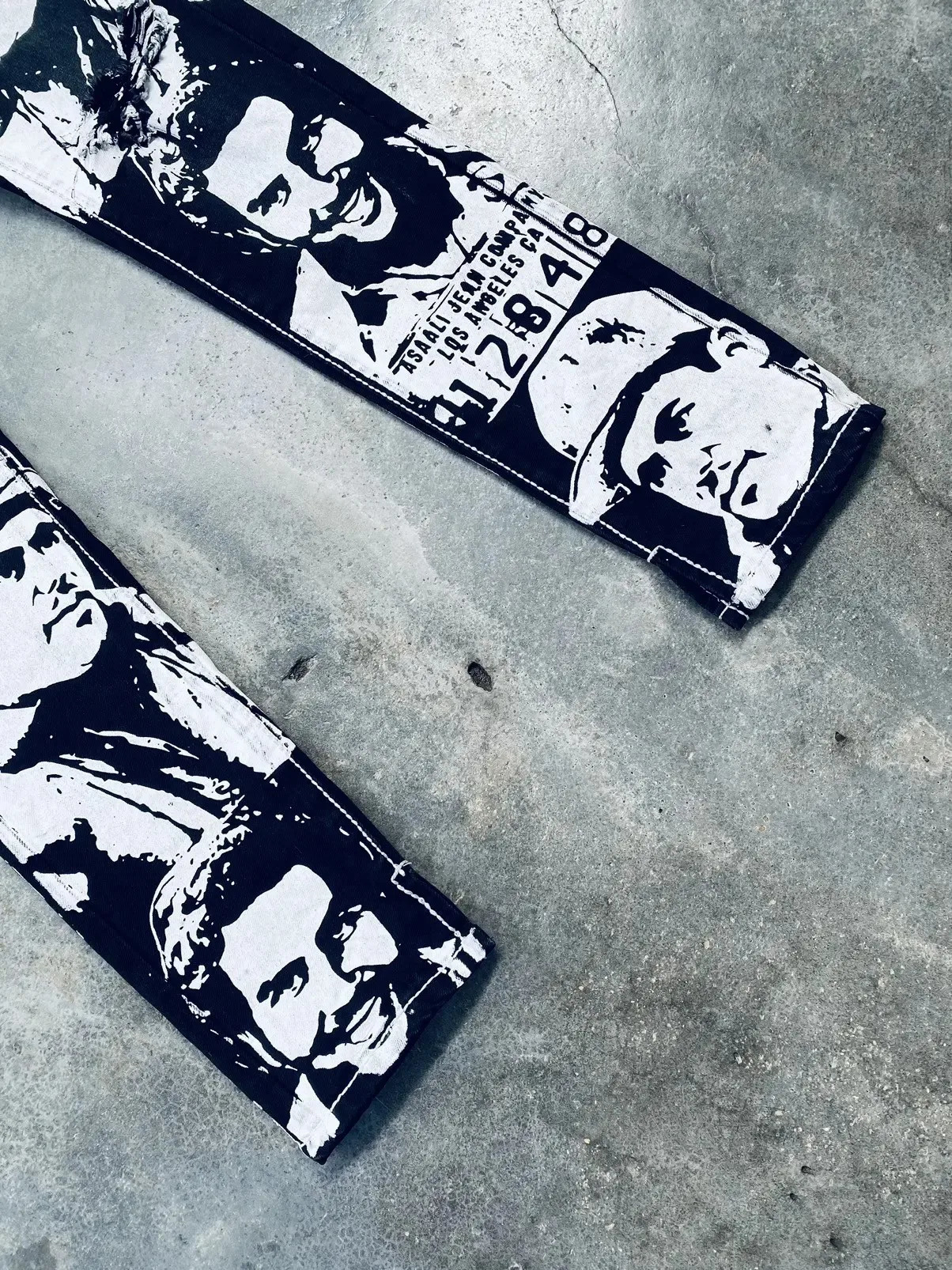 Gothic Fashion Angel Wing Jeans Y2K Clothes Womens Hip Hop Pocket Embroidery Sequin Shiny Jeans High Waist Wide Leg Trousers 250922