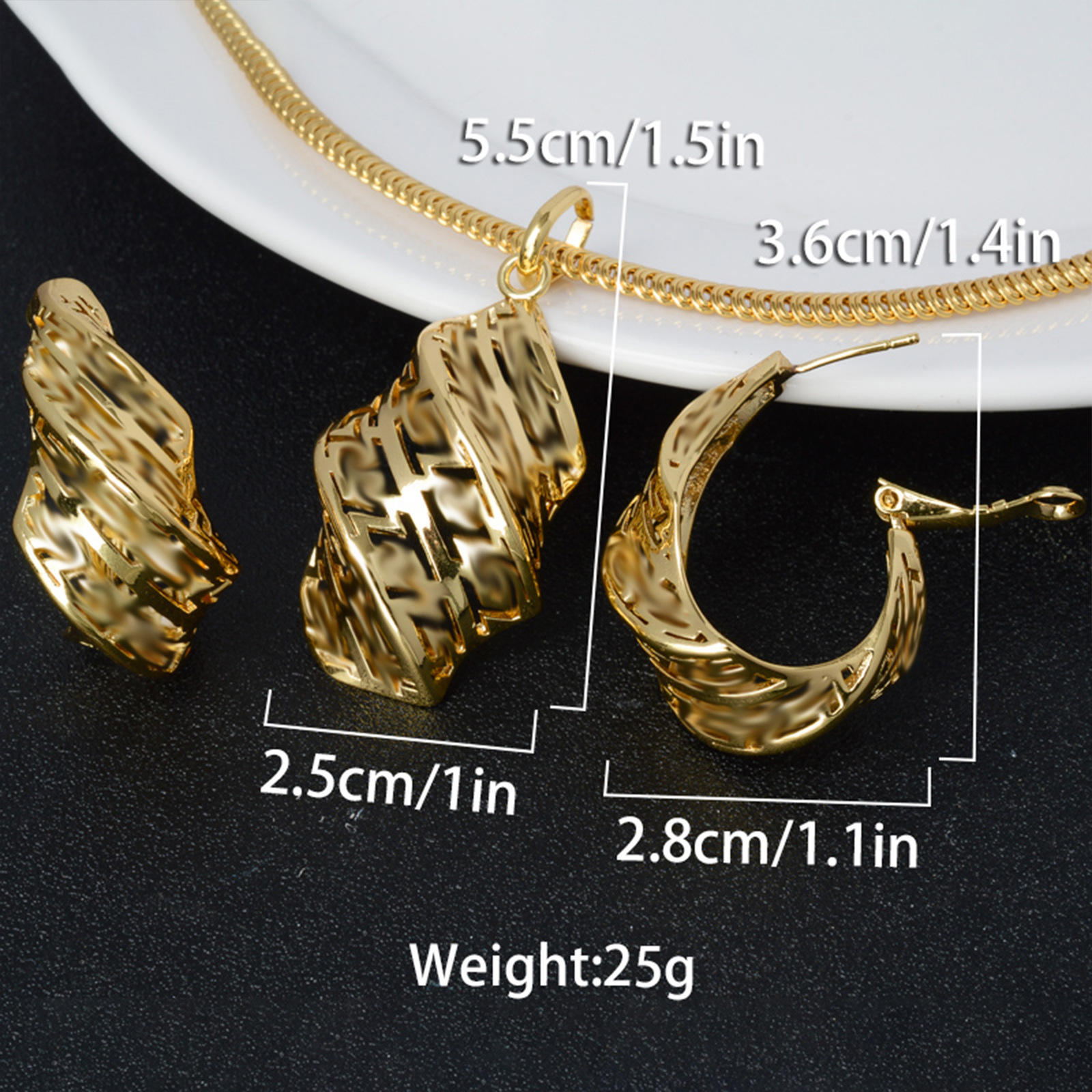 Dubai Gold Color Necklace Jewelry Set for Women Dangle Earrings and Necklace Bridal Weddings Earrings Engagement Jewellery Gift 241120