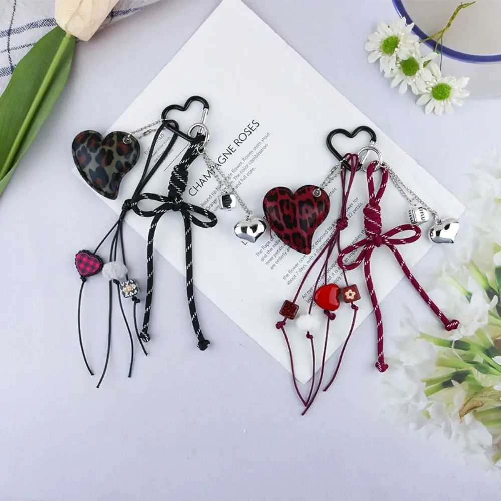 Creative Heart Purse Hanging Pendants Bow Hanmade Rope Keychain Bag Pendants D250923