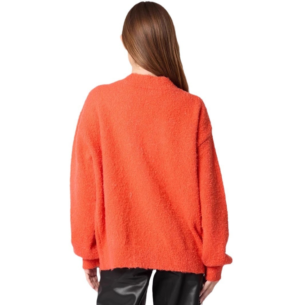 Autumn Winter New Womens Halloween Pumpkin Demon Sequin Sweater Casual Knitted Cardigan 250103