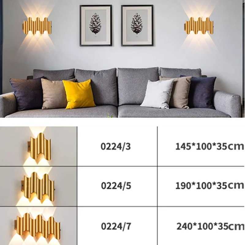 Aluminum Golden Body LED Wall Light Outdoor Waterproof IP65 Porch Garden Sconce Balcony Wall Lamp AC110V 220V C251124