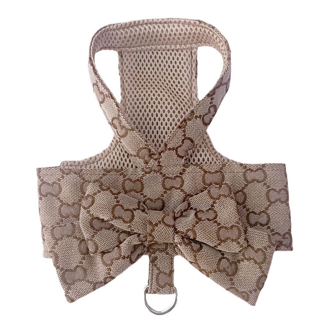 Elegant Bow Knot Collarless Puppy Dress-Up Harness Non-Slip Comfortable Fit