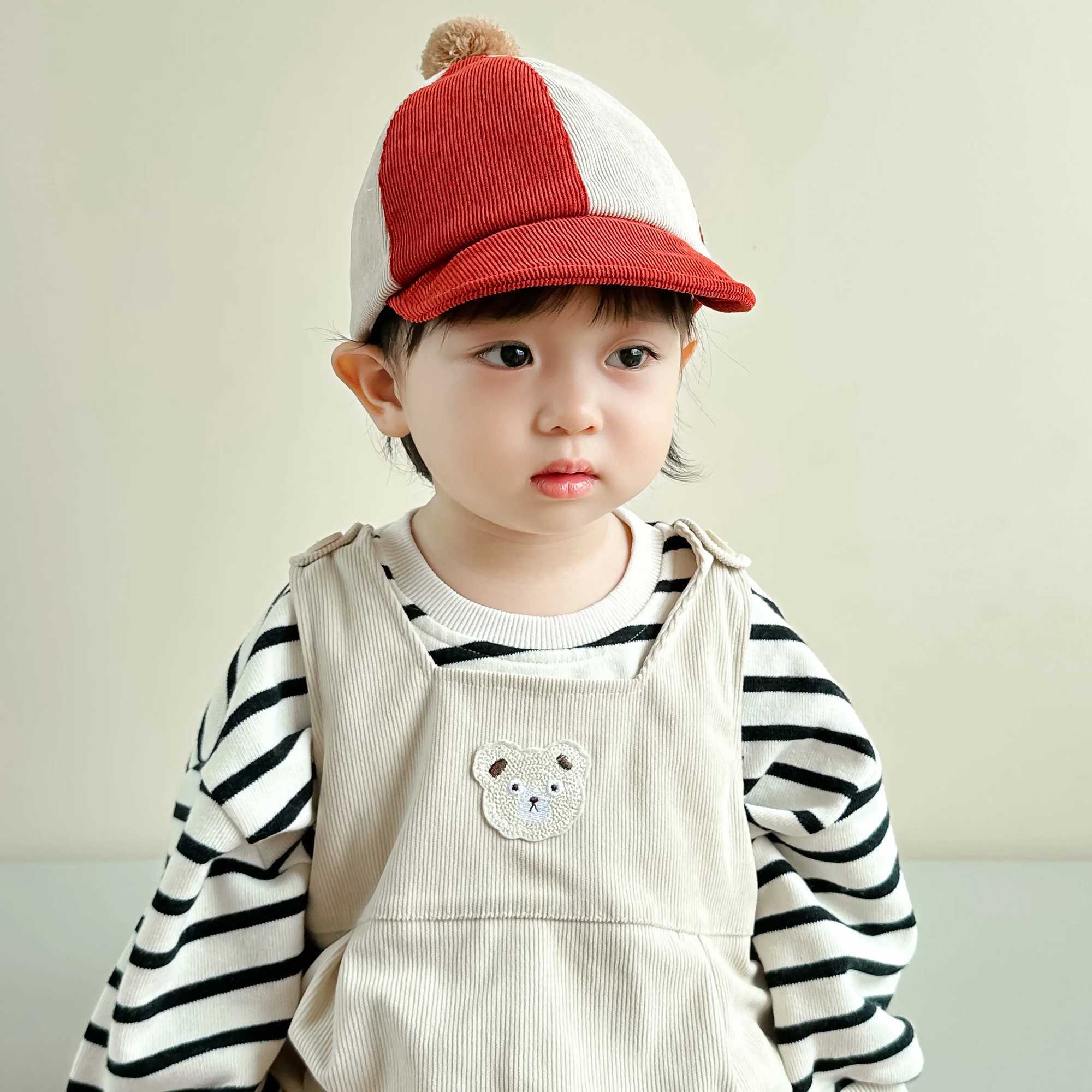 Children Patchwork Peaked Hats Fashion Baby Pointed Cap Allmatch Boy Baseball Hat Cotton Girls Sunscreen Caps Toddler Clothes Z251029