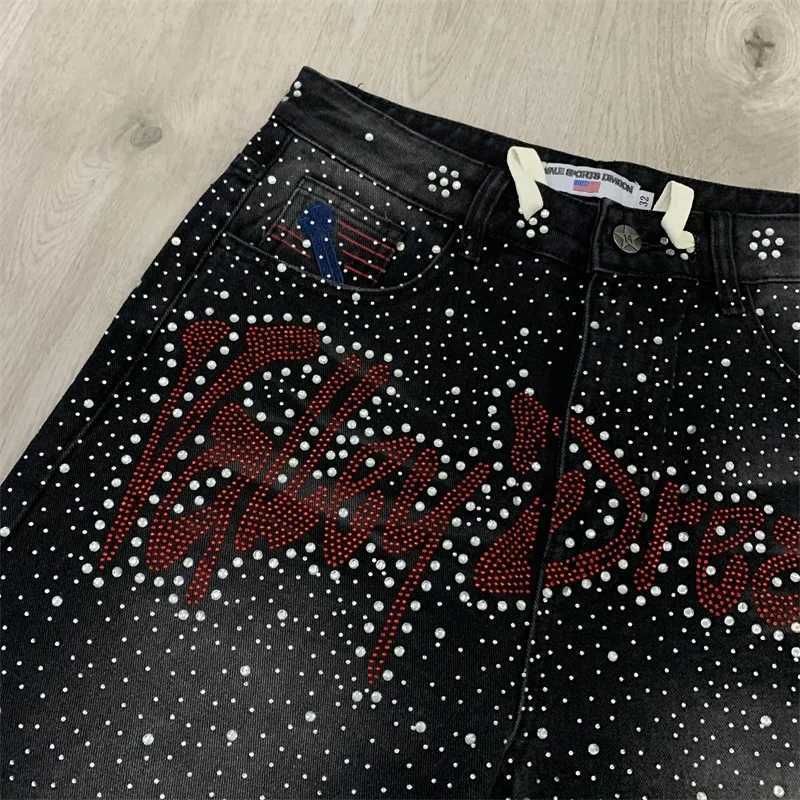 Jean Shorts Men Women 11 Highquality Hot Drill Ripped Washed BlaCK Vale Jeans L250923