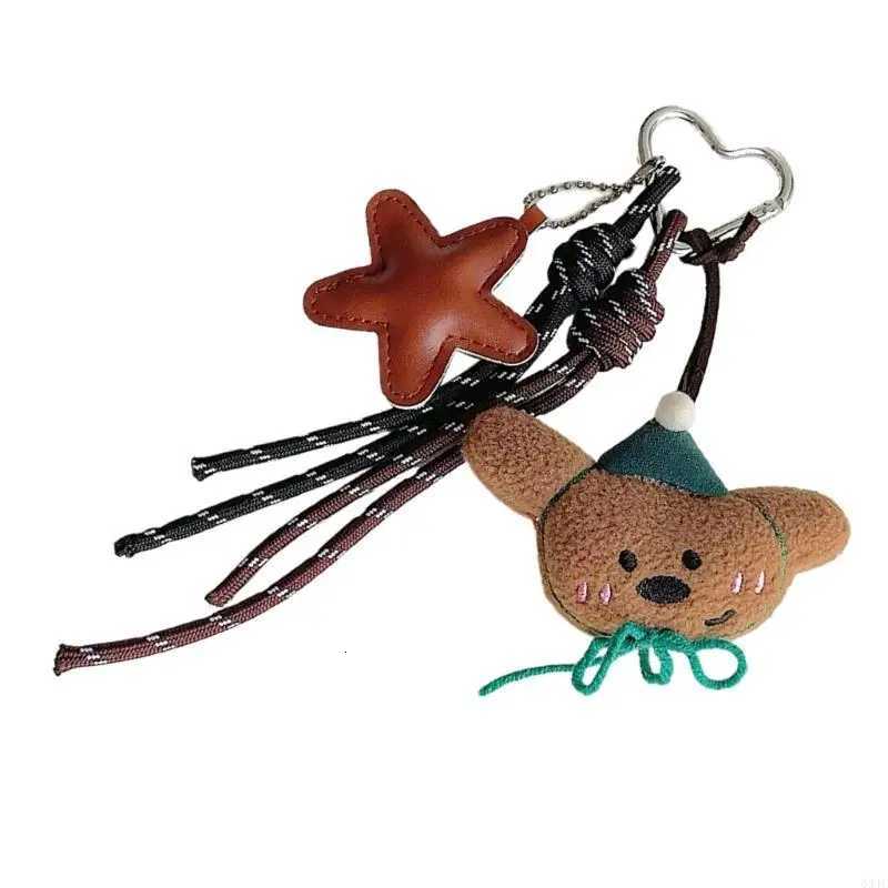 634C Cartoon Plush Bear Keychain For Women Bag Pendant Car Accessories Gift Bags Charm Keyring Decoration D250923