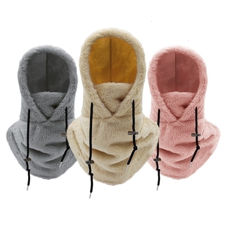Beanie/Skull Caps High Polar Fleece Balaclava Winter Ski Windproof Cap Outdoor Cycling Cap for Men Face Masks Hood Beanies Women Plush Warm Hat 230815