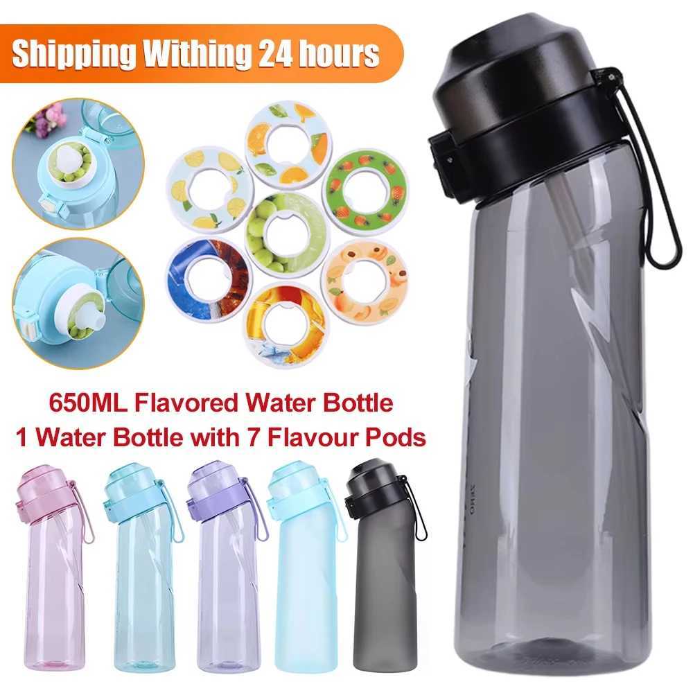 650ml Flavored Water Bottle with Flavor Pods Frosted Air Water up Bottle Camping Fishing Water Cup Set for Outdoor Activities J250923