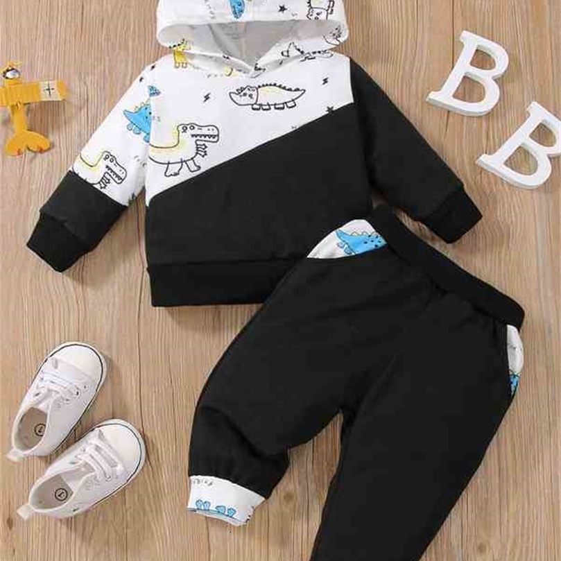 Baby Dinosaur Print Hoodie & Sweatpants SHE