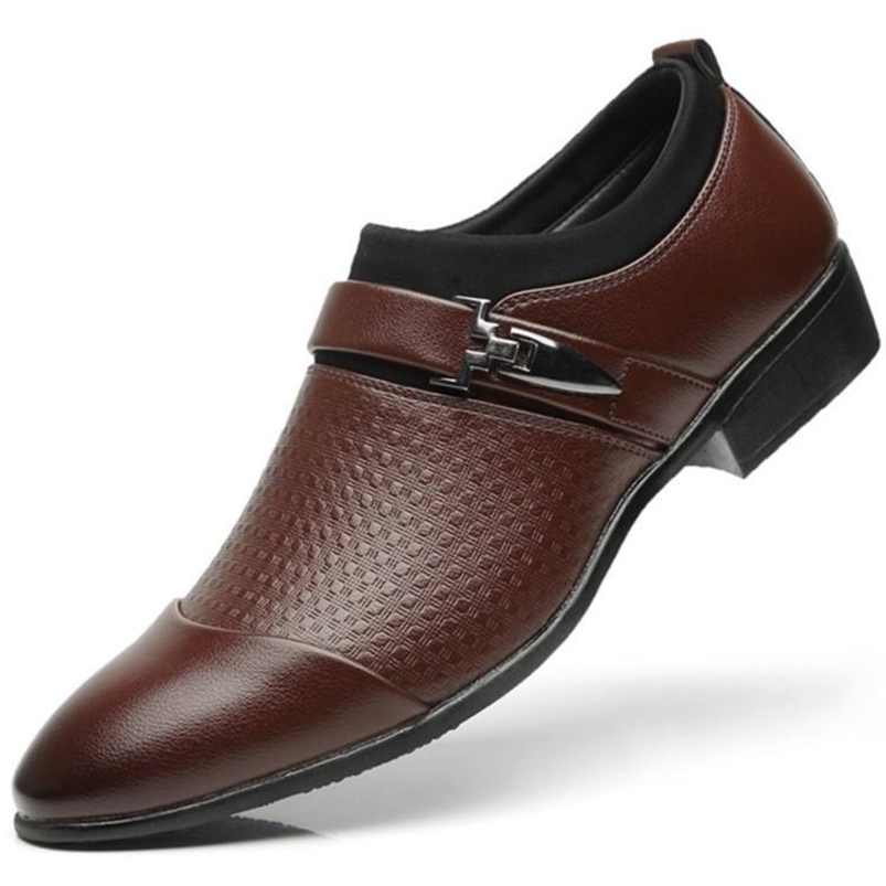Dress Shoes Autumn Man Leather Shoes Slip On Flats Oxford Business Office Formal Wedding Shoe Pointed Toe Men Dress Leather Shoes 230824